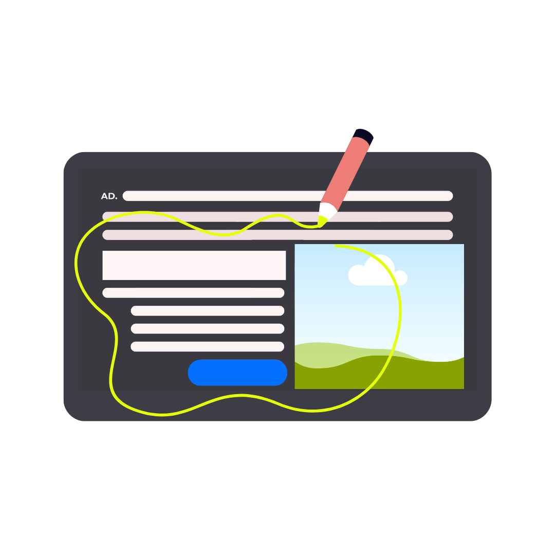 Icon representing expert copywriting and high-converting digital content creation.