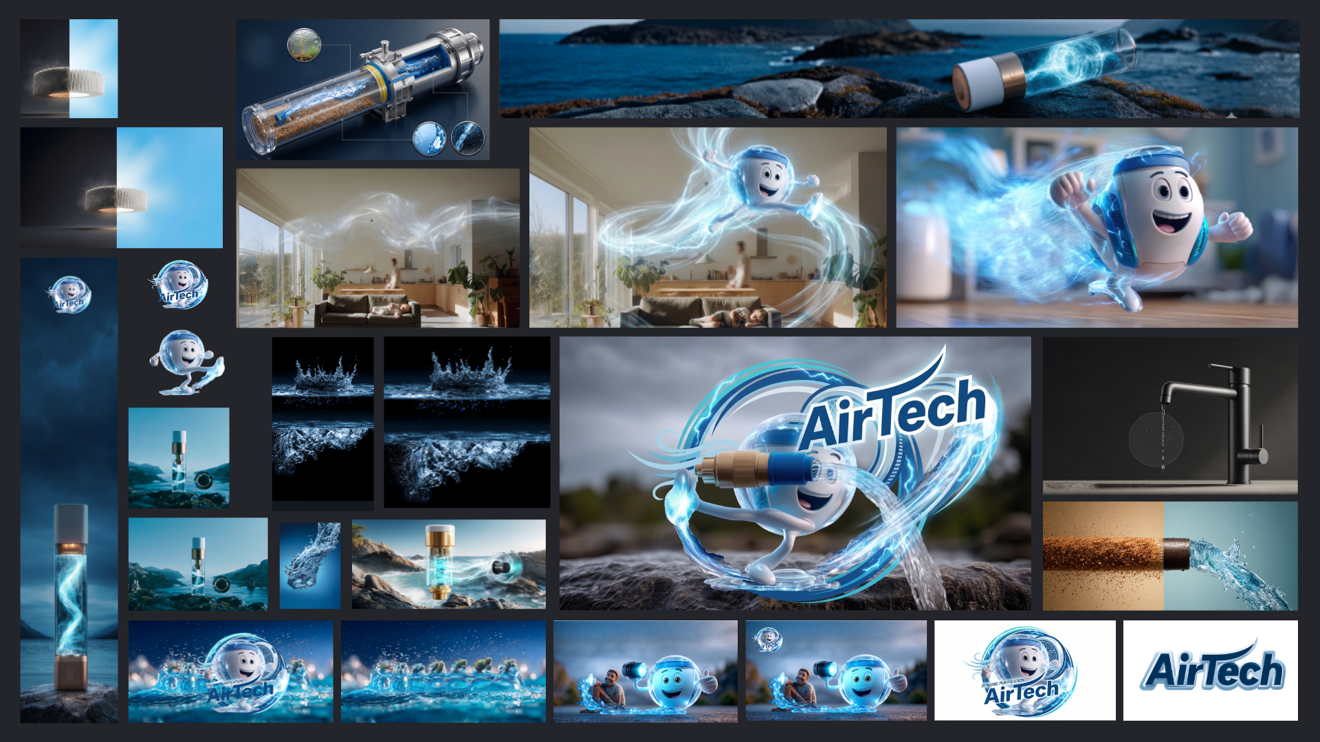 Kinetic digital ad creative for AirTech advanced water filtration systems.