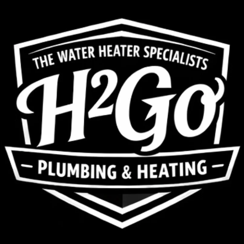 Logo for H2Go Plumbing & Heating, with the text "The Water Heater Specialists".