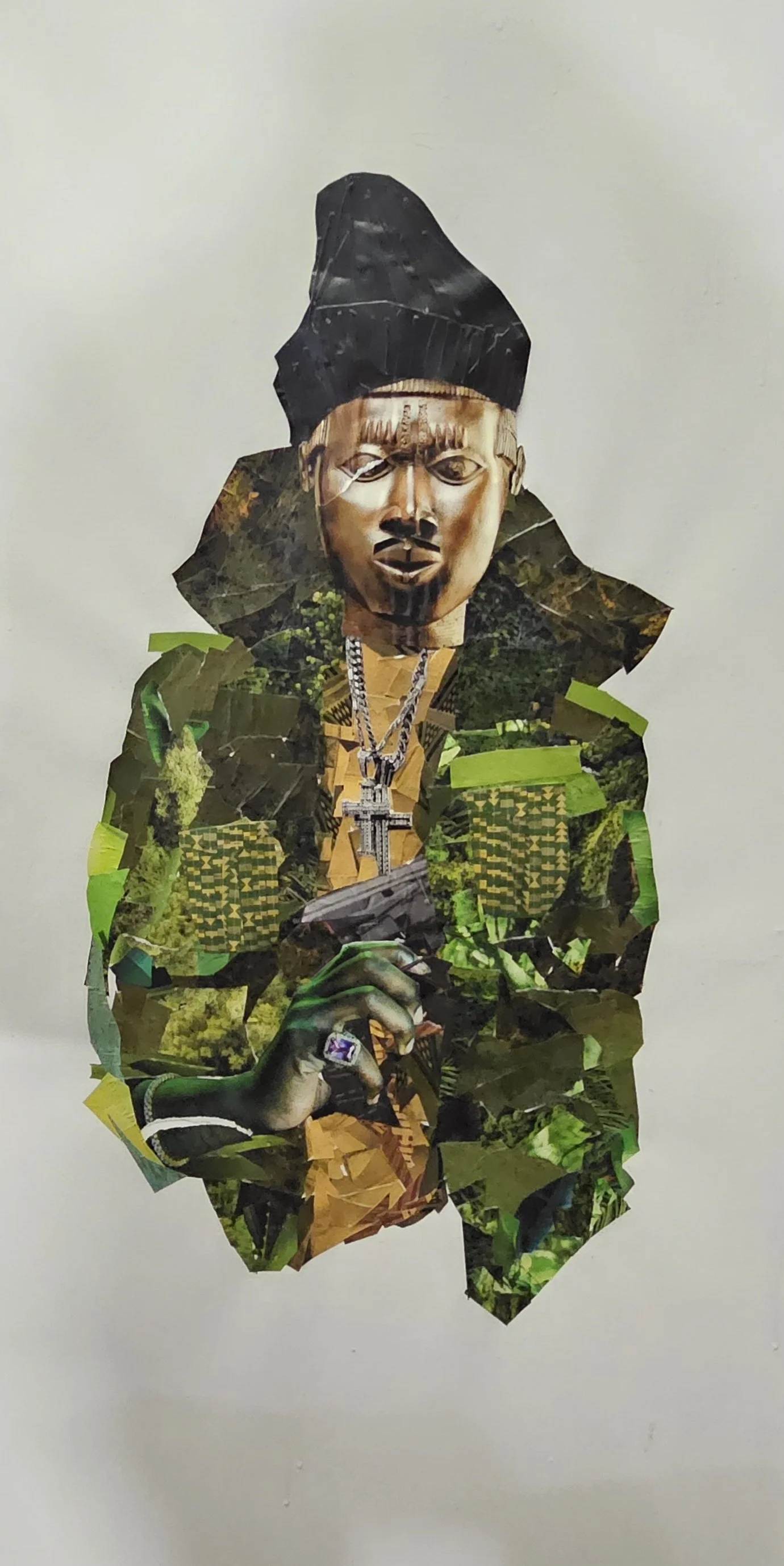 He Snuck An Uzi On The Island.
Mixed media  on canvas 24 x 48. 

Nas has so many things in common with Rakim, like celebrated catalog, GOAT level status in Hip Hop, lyrical prowess, and a laid back demeanor and flow. When it comes to being a muse for