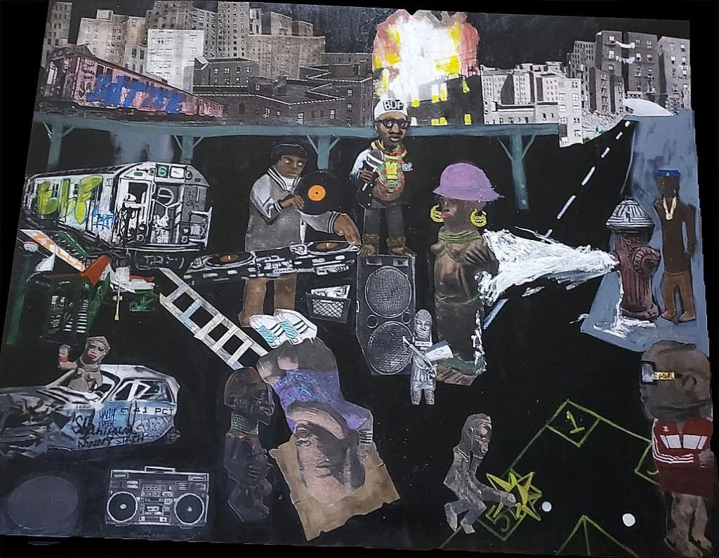 A Word From Our Sponsor (remix)
Mixed media on canvas 48 x 60.

For years years I've procrastinated on creating a work of art on a large canvas for a combination of reasons. I feared that whatever I created wouldn't look as good on a large scale, i'm