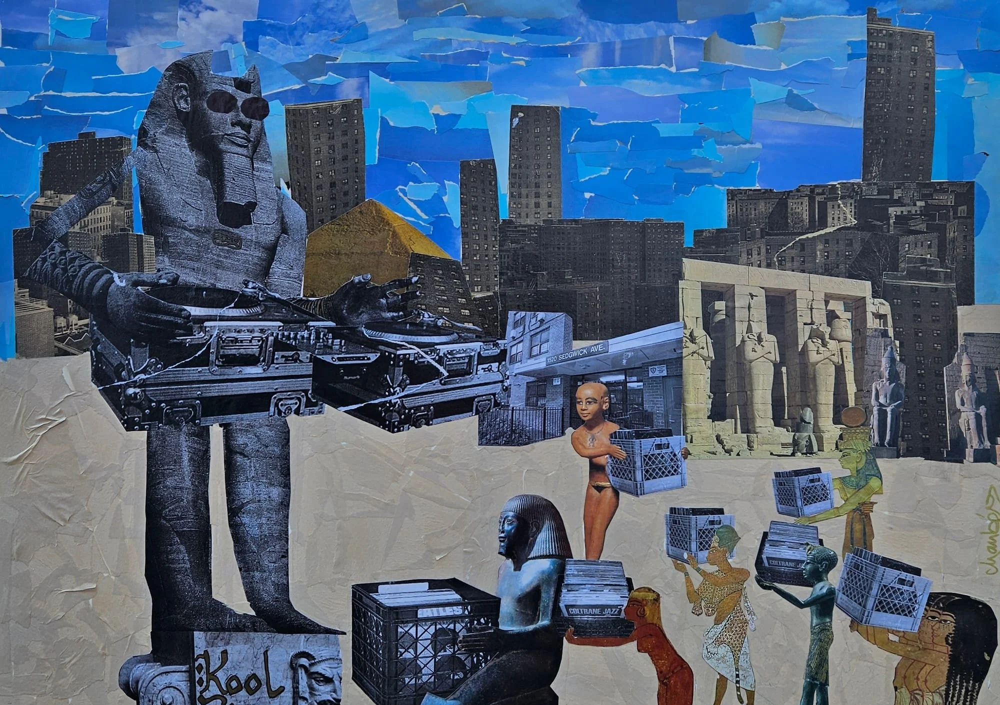 All Praise the Kool
Mixed media on canvas 24 x 48.

Just as Wallace Fard Muhammad is revered as the founder of the Nation of Islam, Kool Herc is much respected as the father of Hip Hop. I've always admired of his Merry Go Round routine even before I 