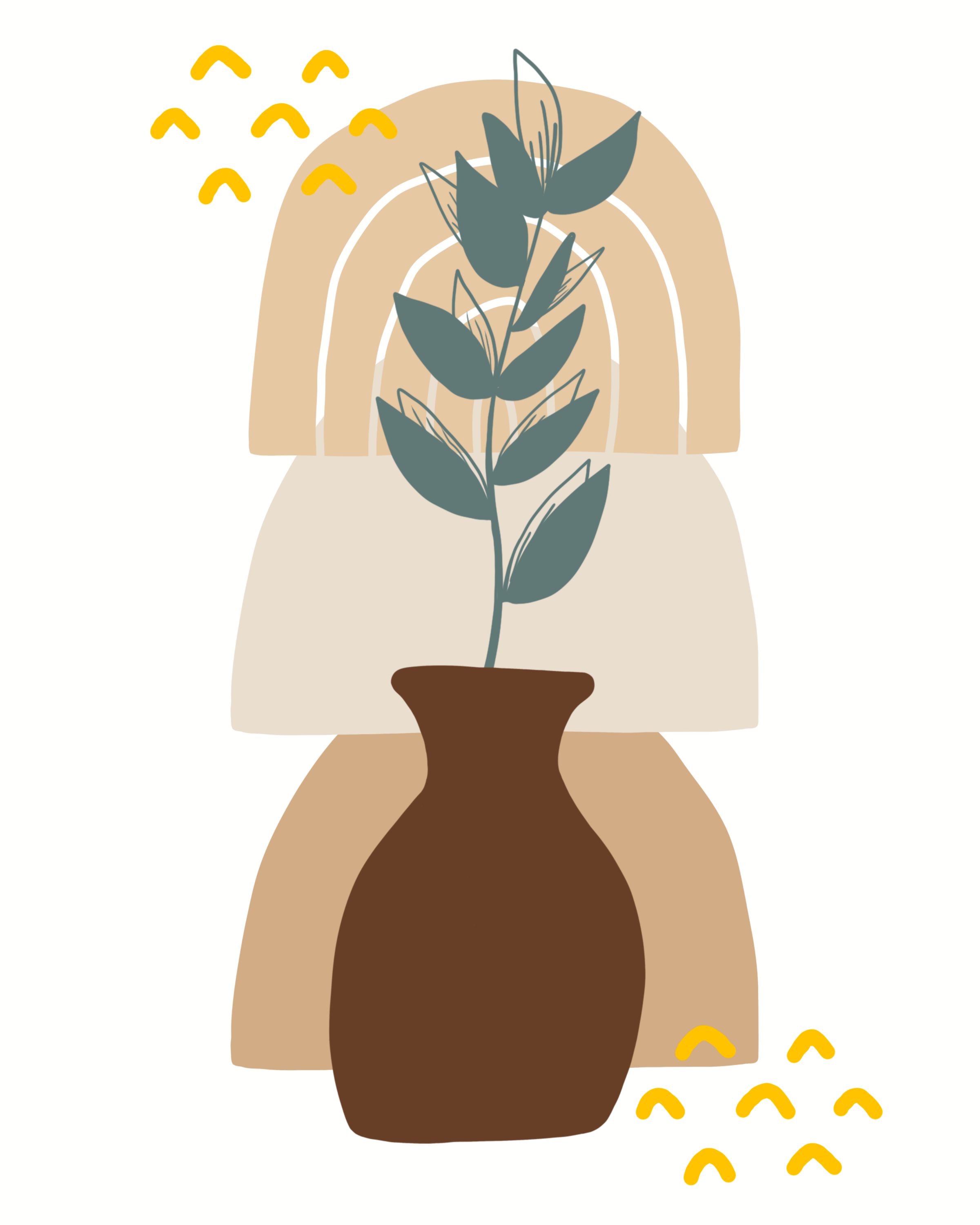 Boho plant illustration — Golden Pebbles personal finance and money mindset