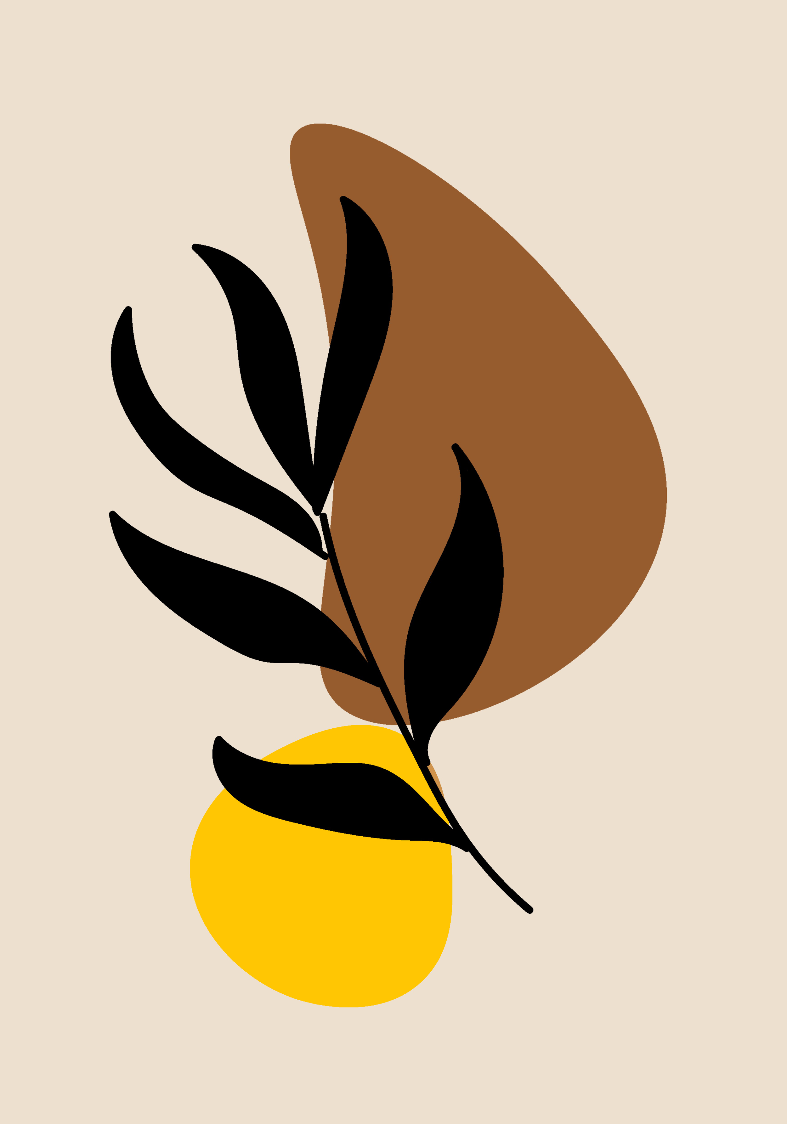 Boho botanical illustration — Golden Pebbles financial education brand
