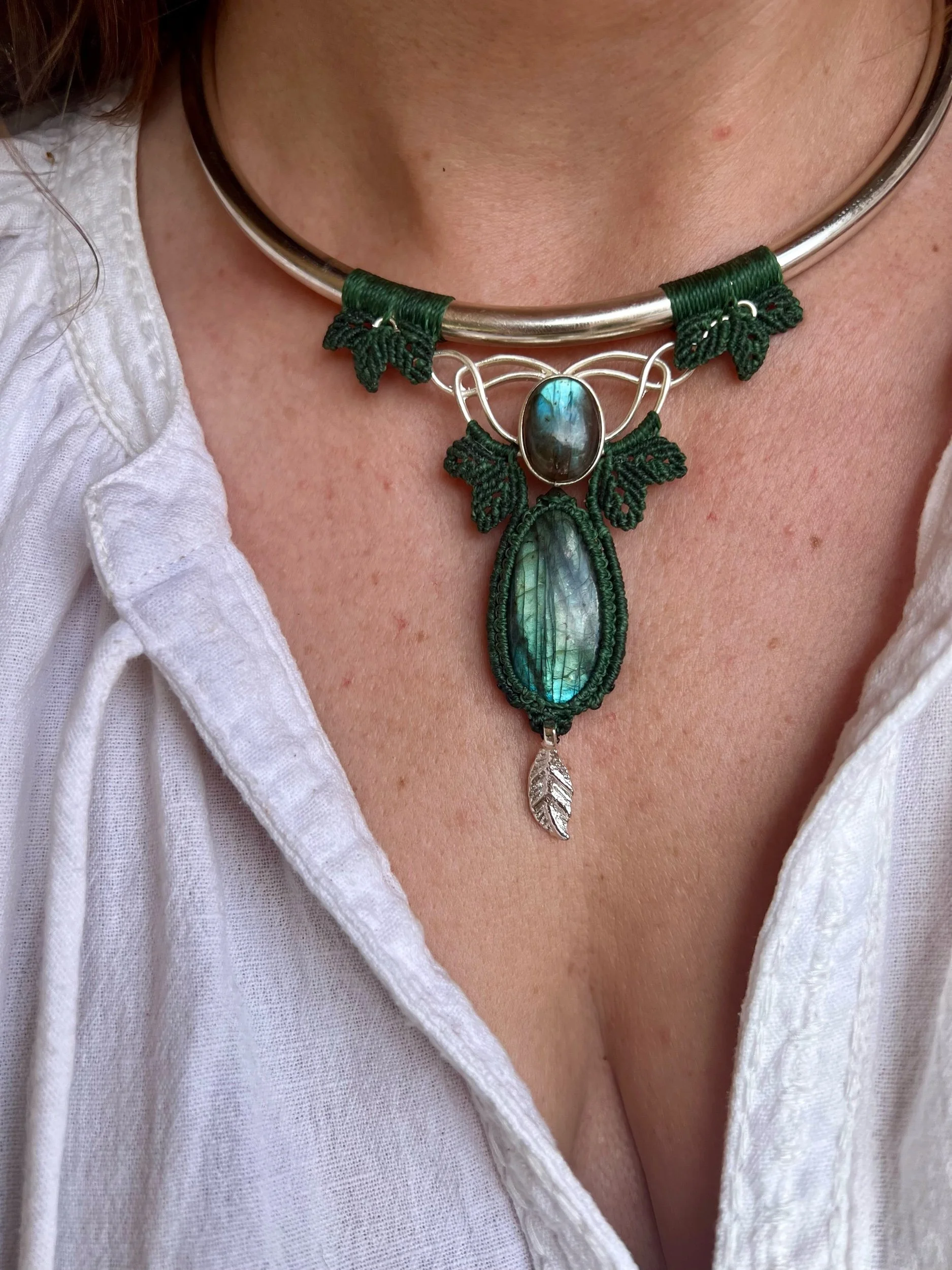 Whispering Canopy Torque Necklace