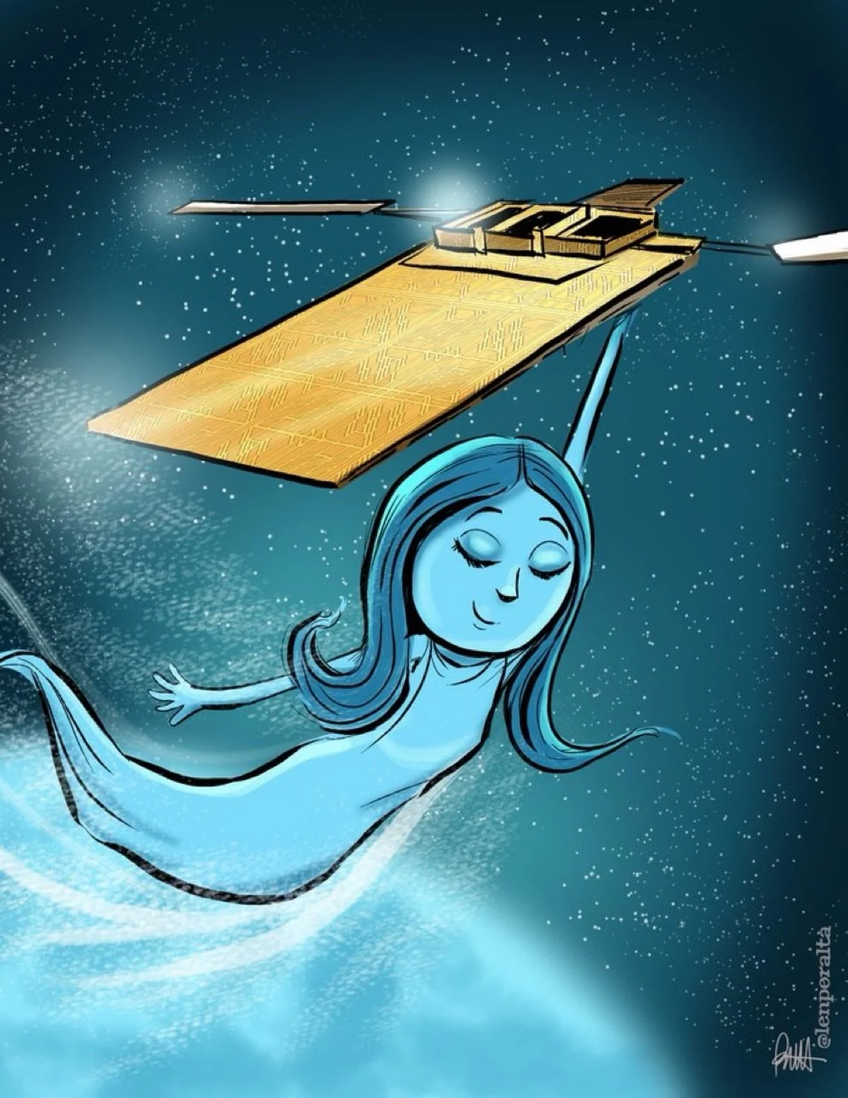 &ldquo;Sophia Space&rdquo; drawn for @dtnsshow #artprov Thursday. Get this right now @patreon (Patreon.com/len) or at my online store. Link in bio! cc: @acedtect @sarahlane @jollyrogee @robbdunewood @uberrocket