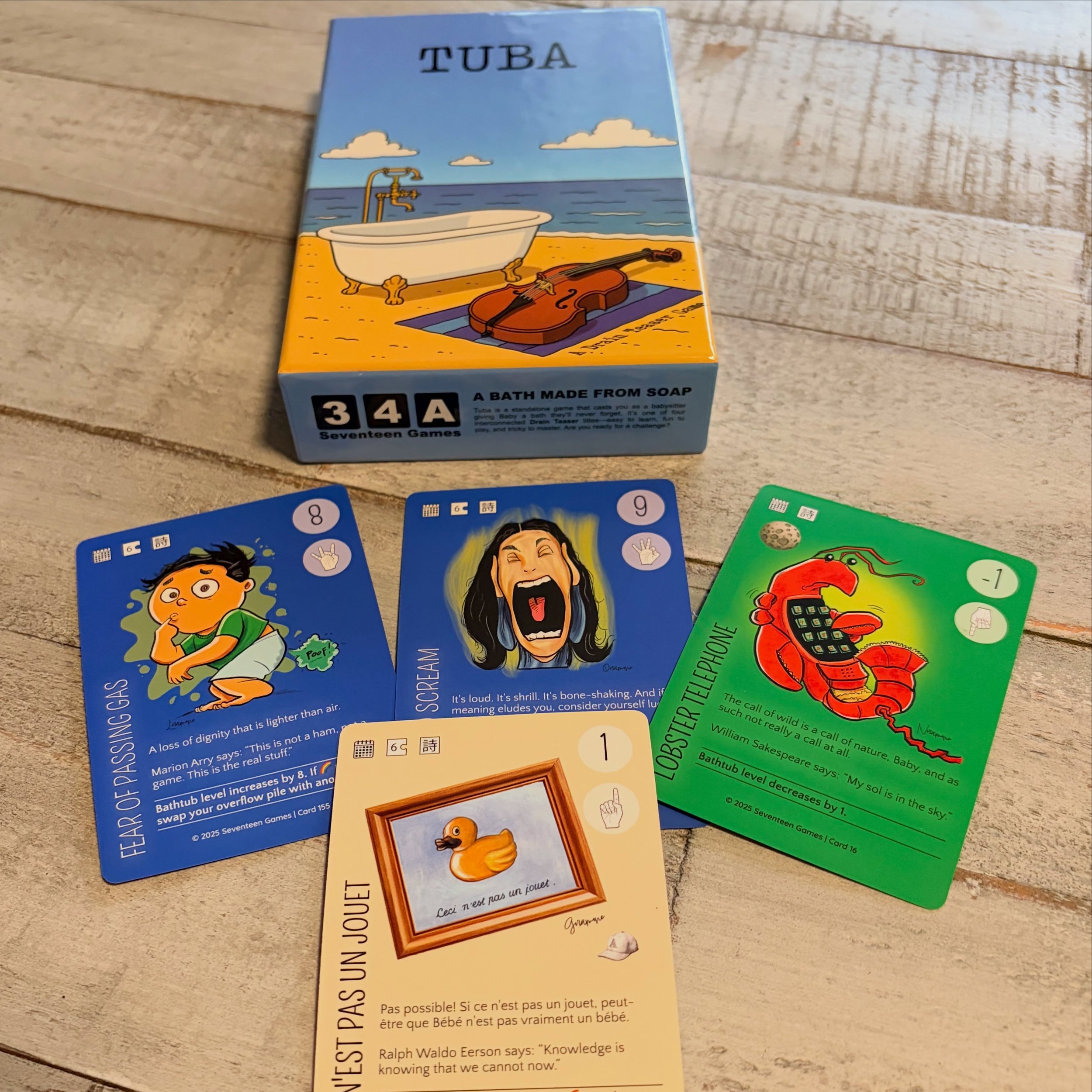Another new game I worked on for @17classicbooks arrived in the mail today! I have three cards in the set Tuba. Plus one card by @maxmillianp. There&rsquo;s also great art by @adam.koford @uncalar and @ethanpilled. Go forth, get it and play it!