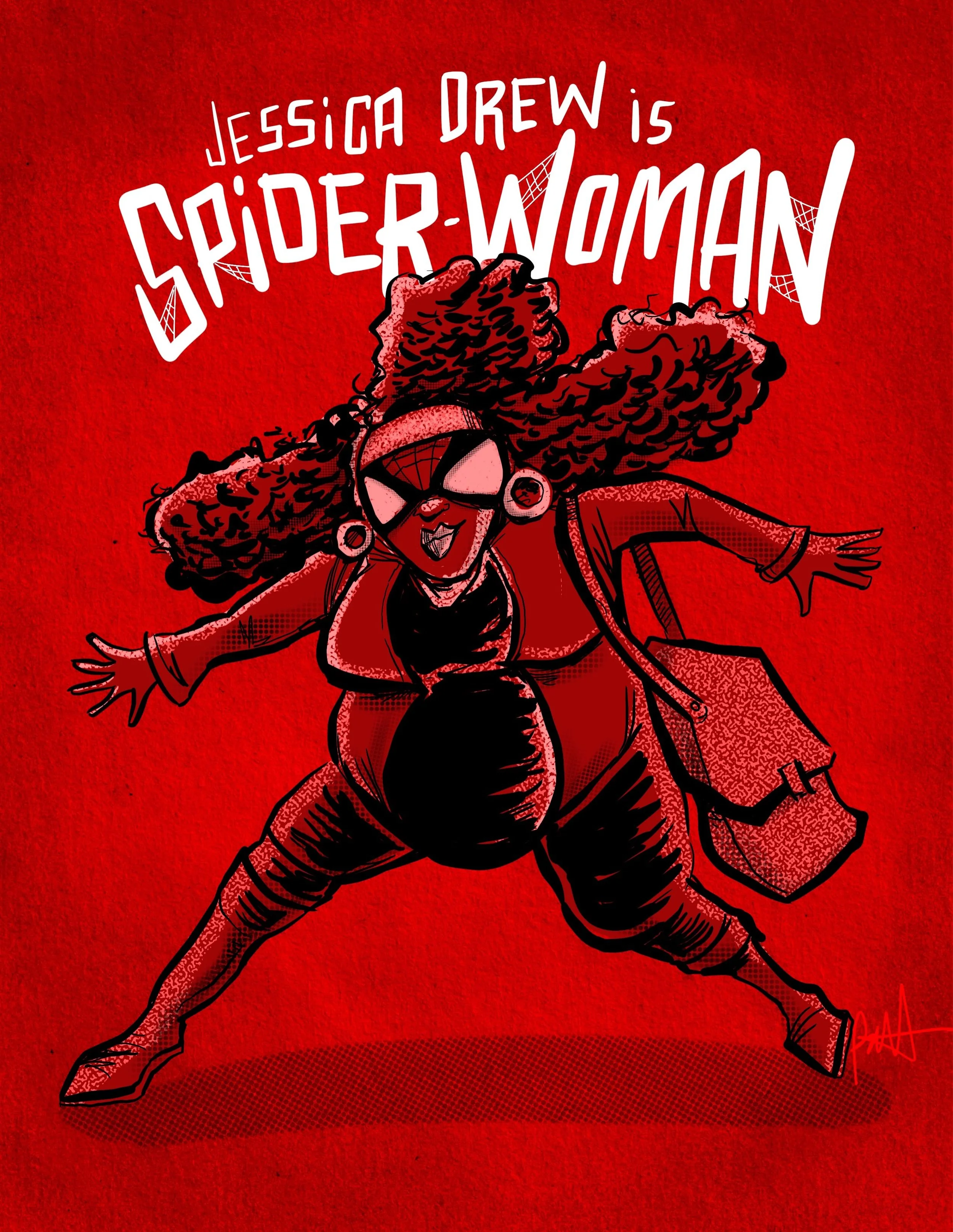 Spider-Woman aka Jessica Drew. Swipe to see process. #spiderverse