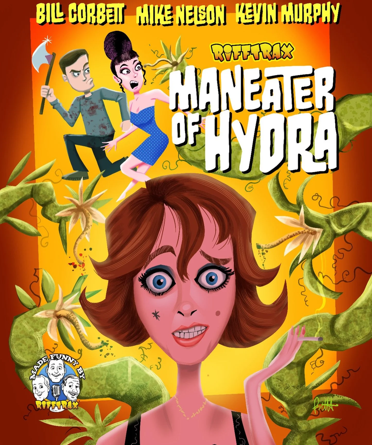 I missed posting this art I did for @rifftrax. I really enjoyed drawing this poster. The movie, not so much. This title is available right now!
