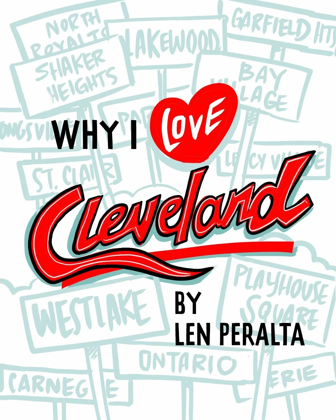 I&rsquo;m proud to be from Cleveland, so I drew a cartoon about it. I&rsquo;ve linked the places I mentioned . What&rsquo;s your favorite thing about Cleveland? Cc: @phoenixtheatresnortholmsted @malleyschocolate @mitchellsicecream @beachlandcle @cnjc