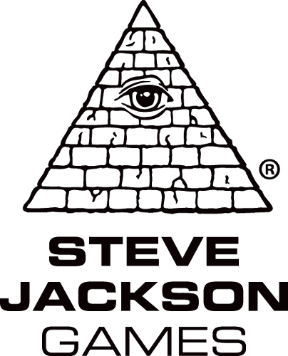 A logo featuring a pyramid with brick patterns, an eye inside the pyramid, and the text "STEVE JACKSON GAMES" below.
