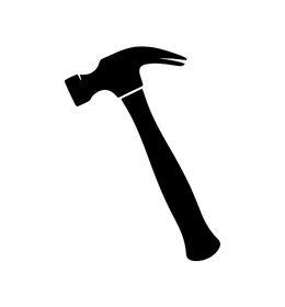 Line drawing of a hammer.