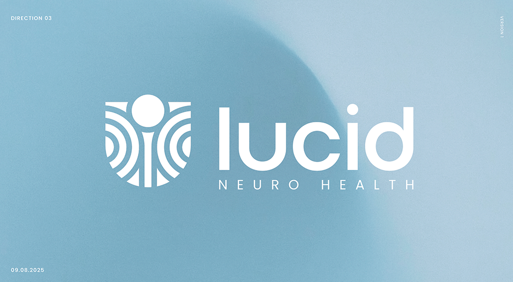 Lucid Neuro Health logo on a light blue background with the date 09.08.2025 in the bottom left corner.