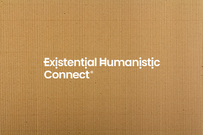 A textured golden-brown background with the words 'Existential Humanistic Connect' in white text centered on the image.