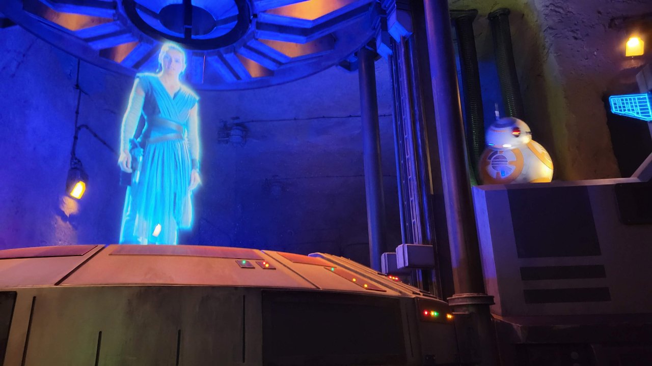 The pre-show for Star Wars: Rise of the Resistance at Star Wars: Galaxy's Edge In Walt Disney World