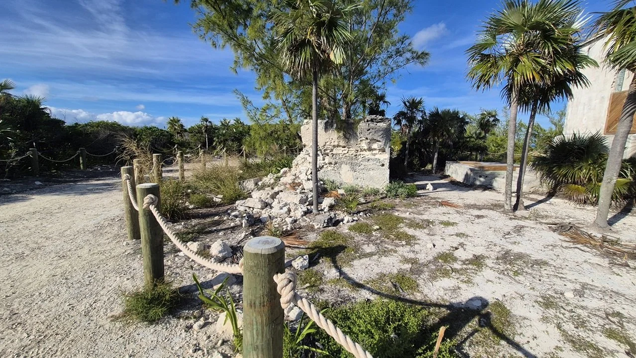 the remnants of the old lighthouse at the end of the hiking trail at Disney's Lookout Cay at Lighthouse Point