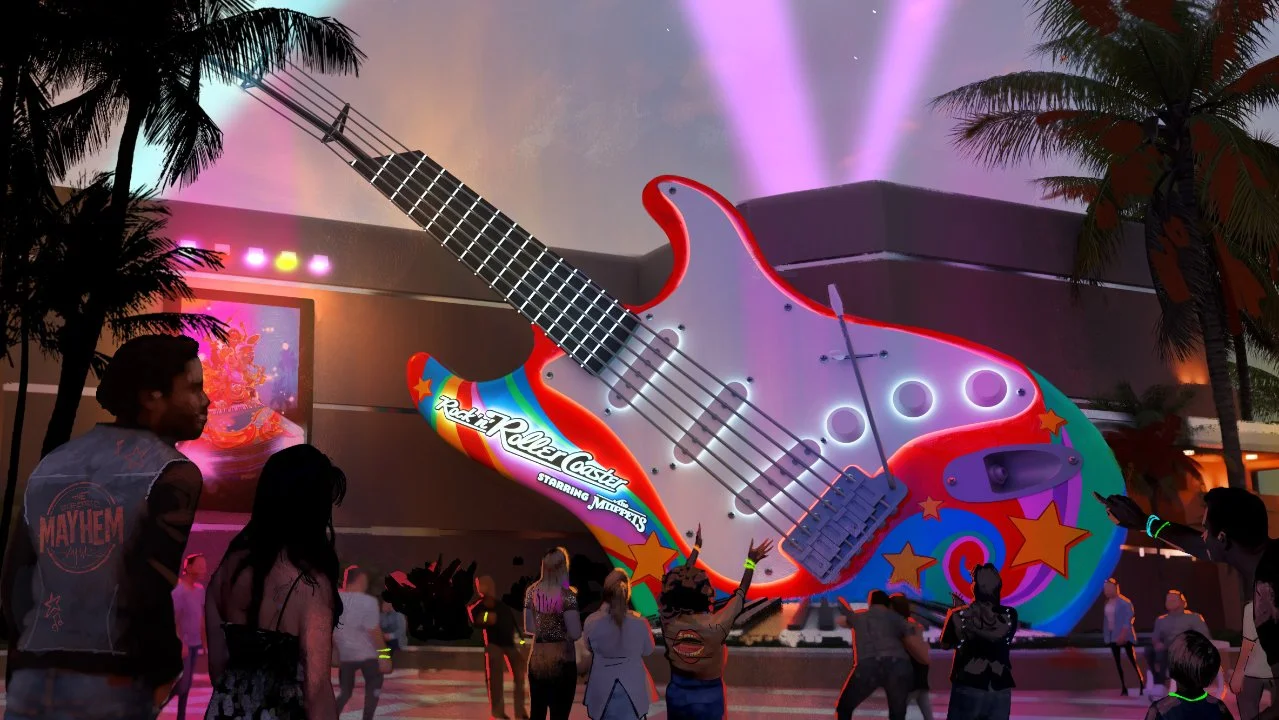 artist's rendition to the new Rock 'n Rollercoaster Staring The Muppets