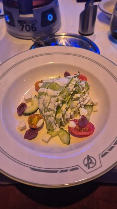 The Iceberg Wedge Salad at Worlds of Marvel on the Disney Treasure