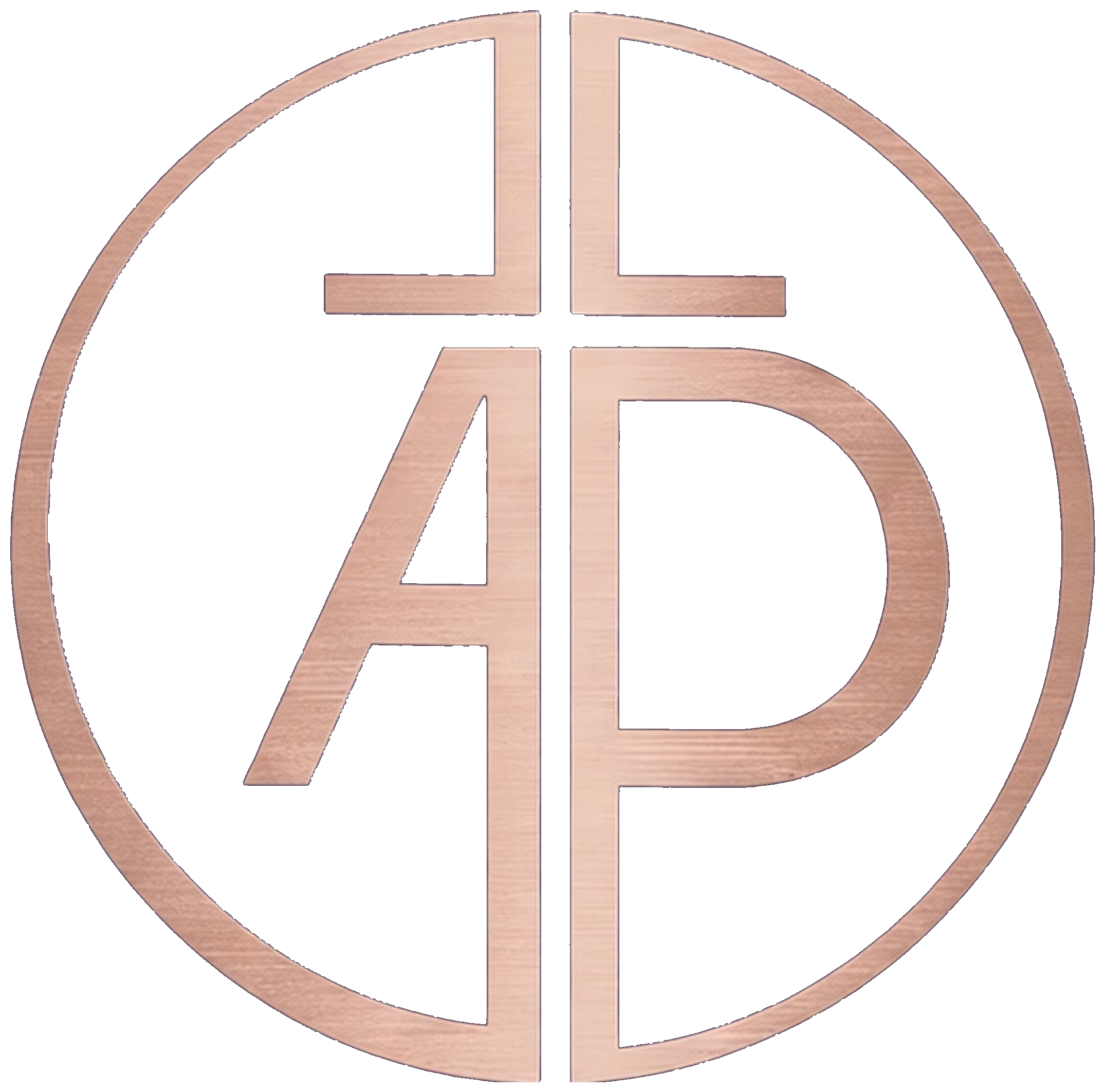 A metallic emblem featuring a stylized logo with straight and curved lines, in a circular design.