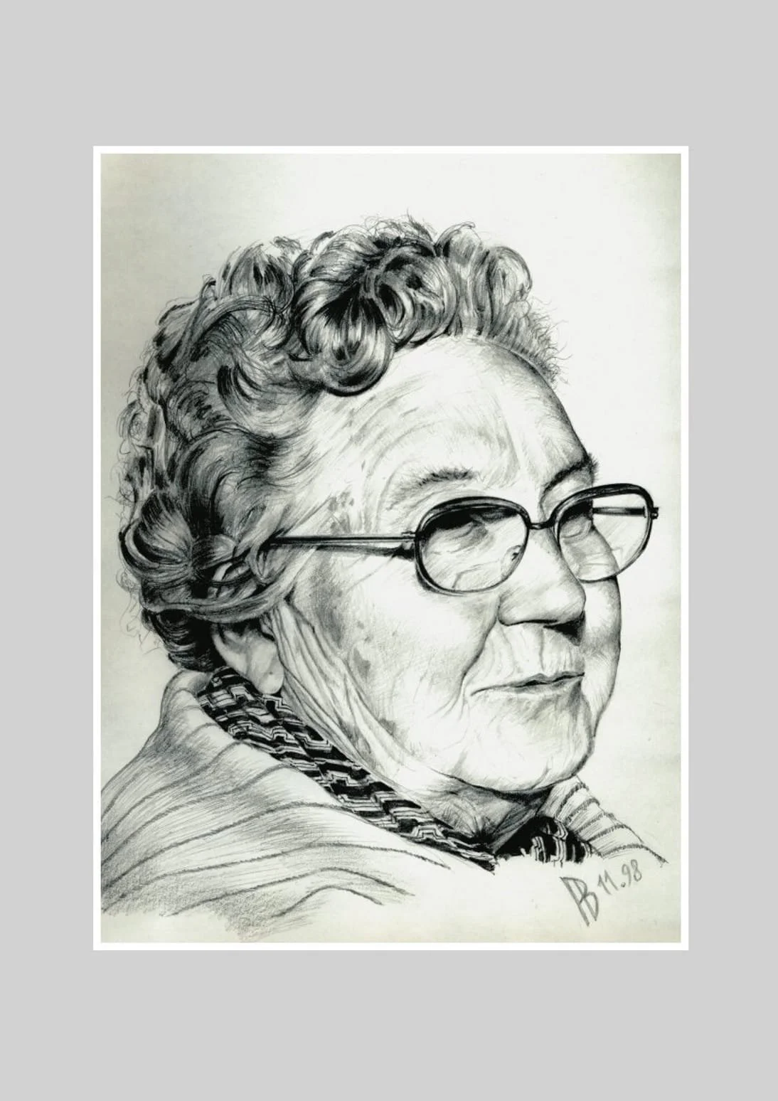 Portrait de Mémé Tine, Crayon graphite