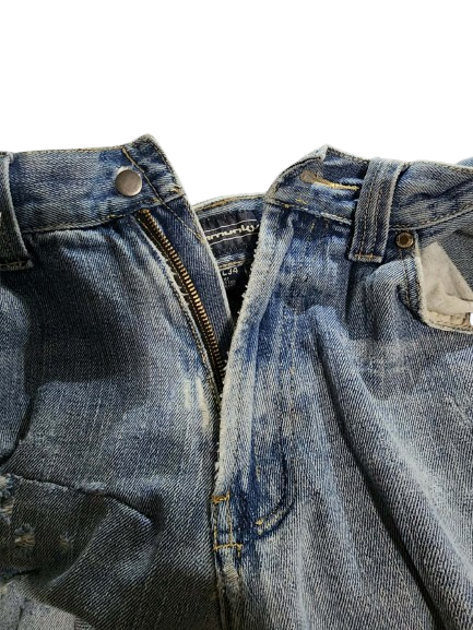 Zipper and button replaced on old jeans. 