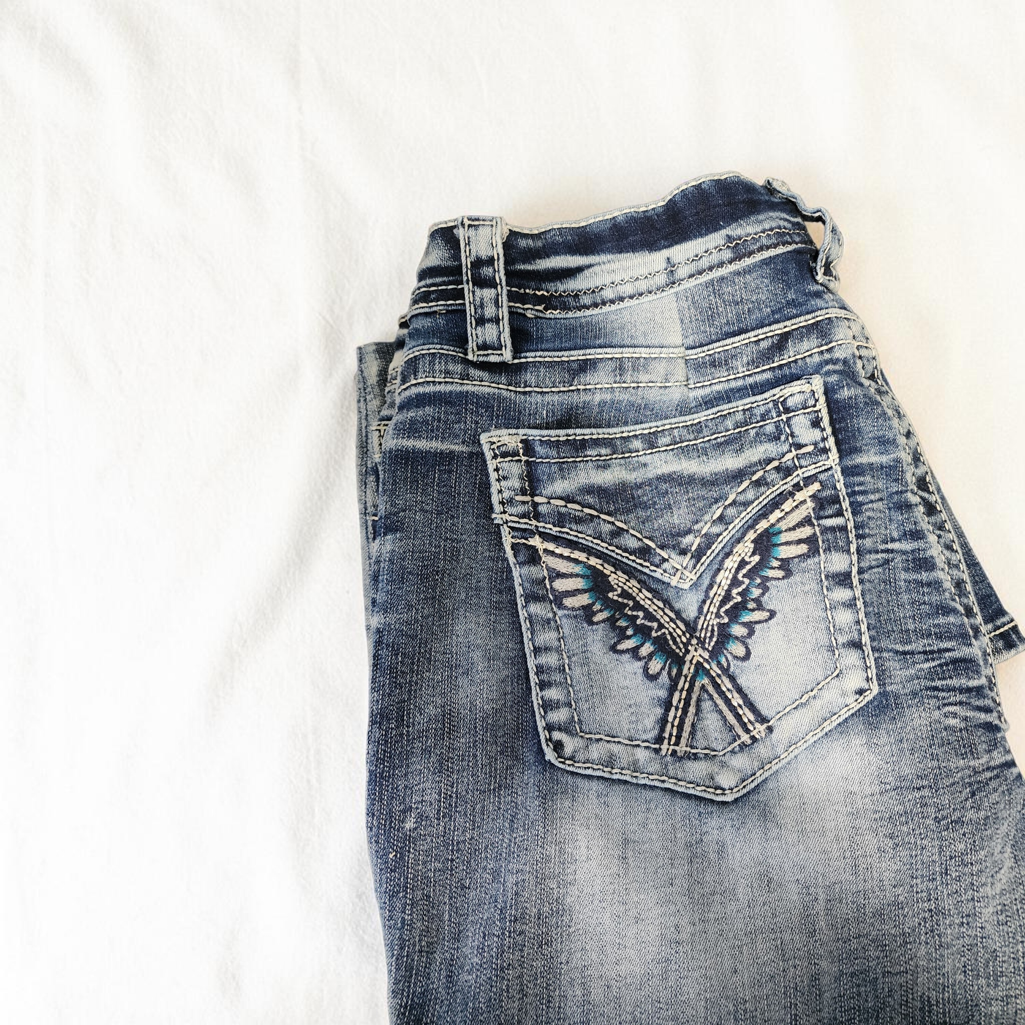 Jeans taken in at the waist