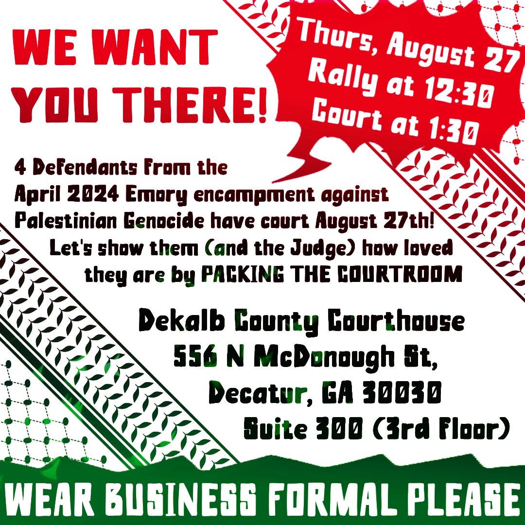 Dekalb County Courthouse - Support Pro-Palestine Activists