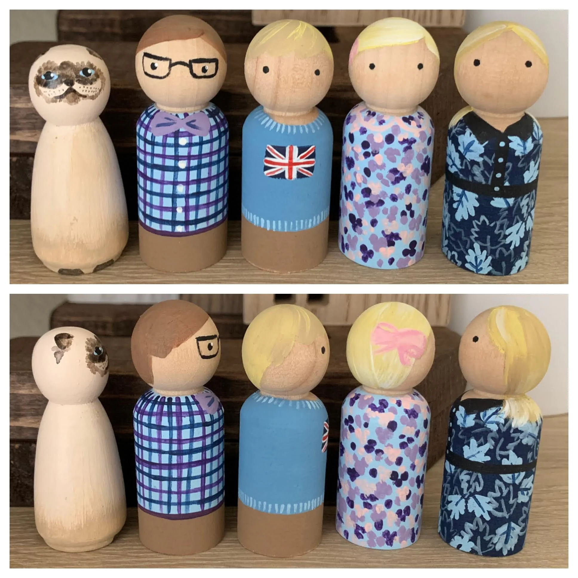 Custom Wooden Peg Dolls