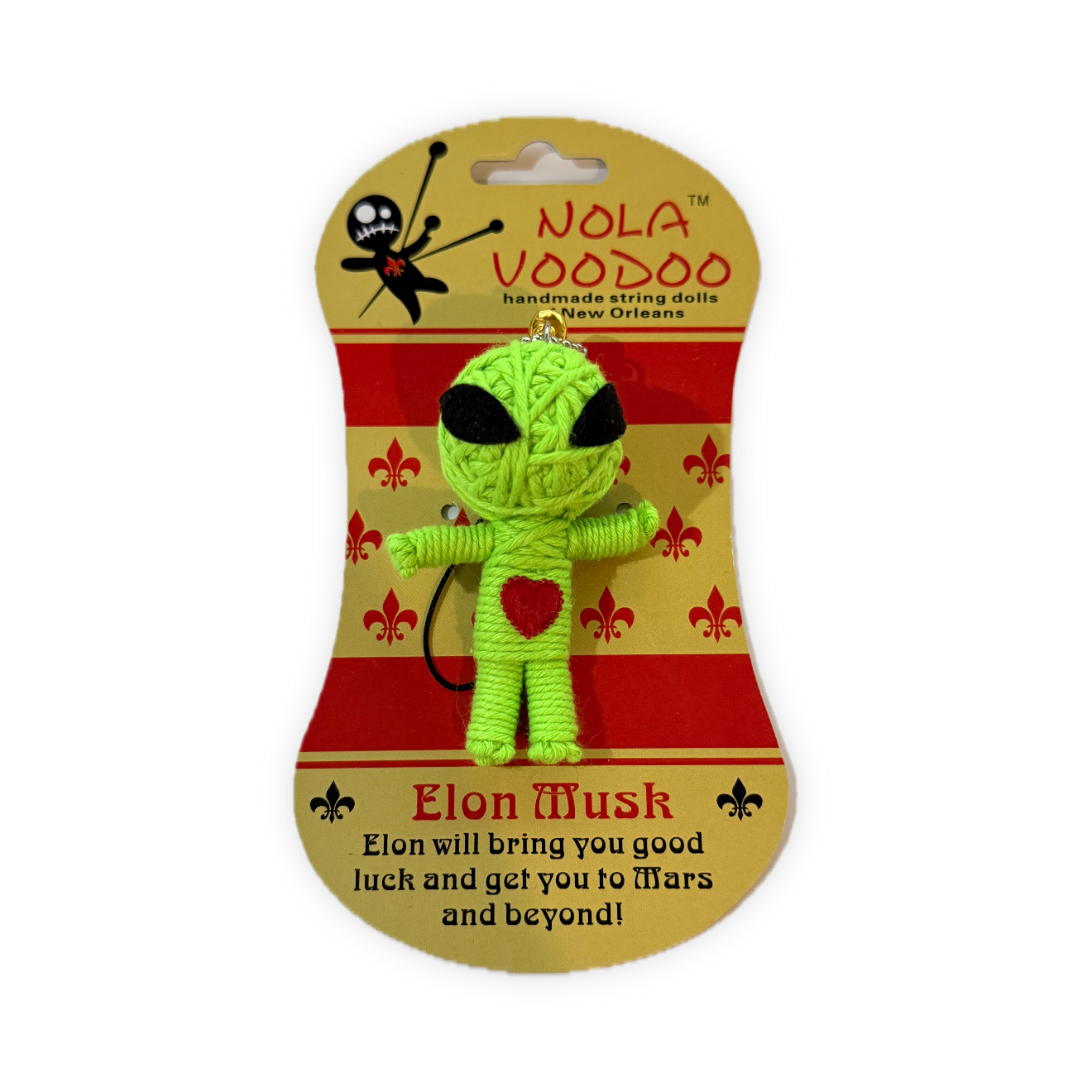 NOLA Elon Musk Lucky VooDoo String Doll KeyChains