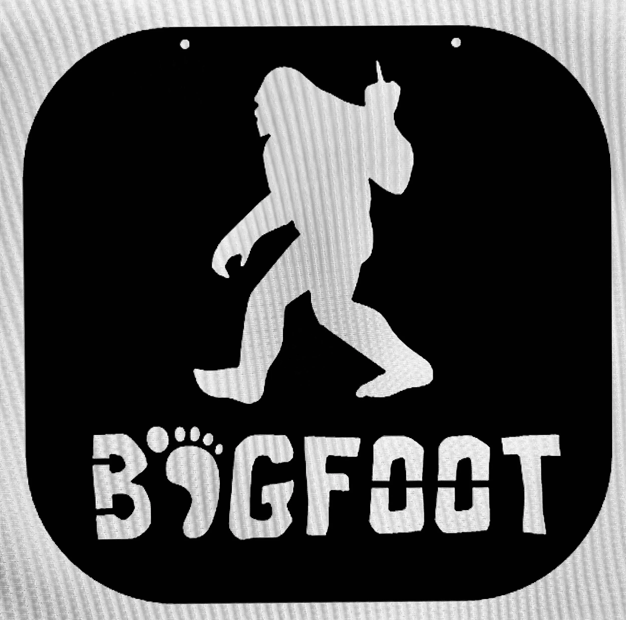 Black and white logo with a silhouette of a woman running with a bow and arrow, inside a rounded rectangle shape.