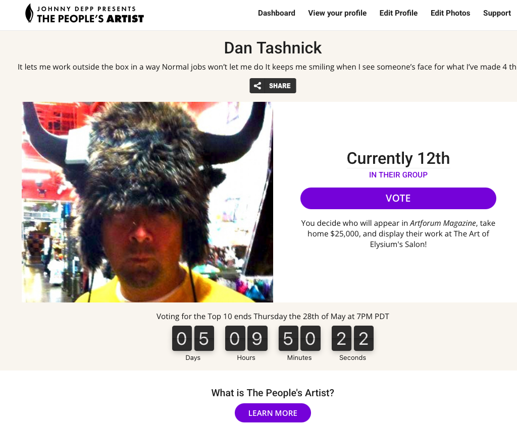 A man wearing a large, furry Viking-style hat with black horns, taking a selfie in a brightly lit retail store.