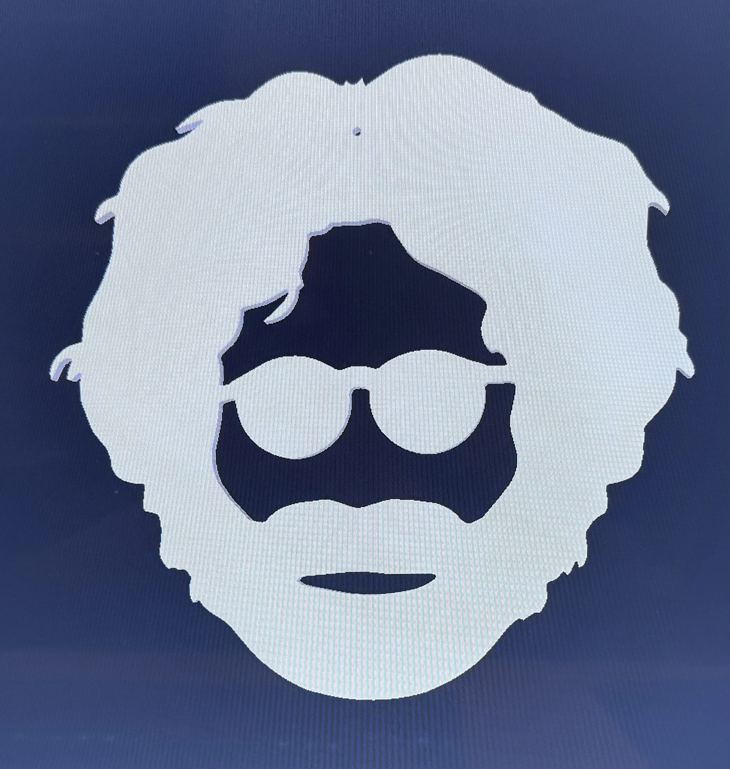 A white Snapchat ghost logo on a dark blue background.