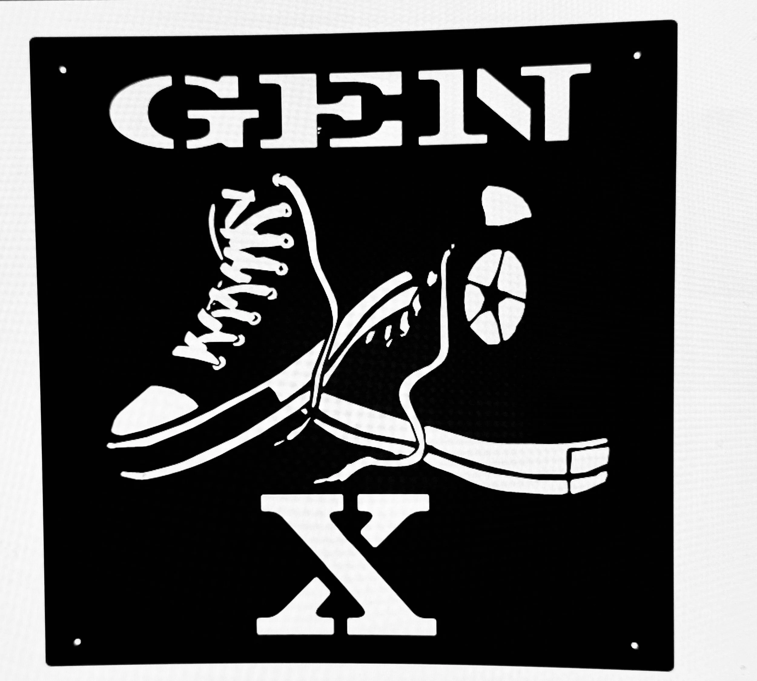 A sticker with the word 'CERT' at the top and an illustration of a nervous-looking turtle inside a pizza slice shape. The image appears to be in black and white.