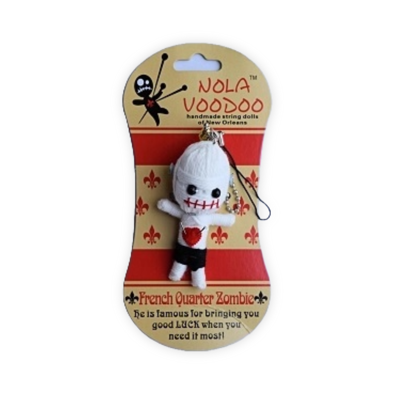NOLA Zombie VooDoo Doll Lucky KeyChain. French Quarter Zombie