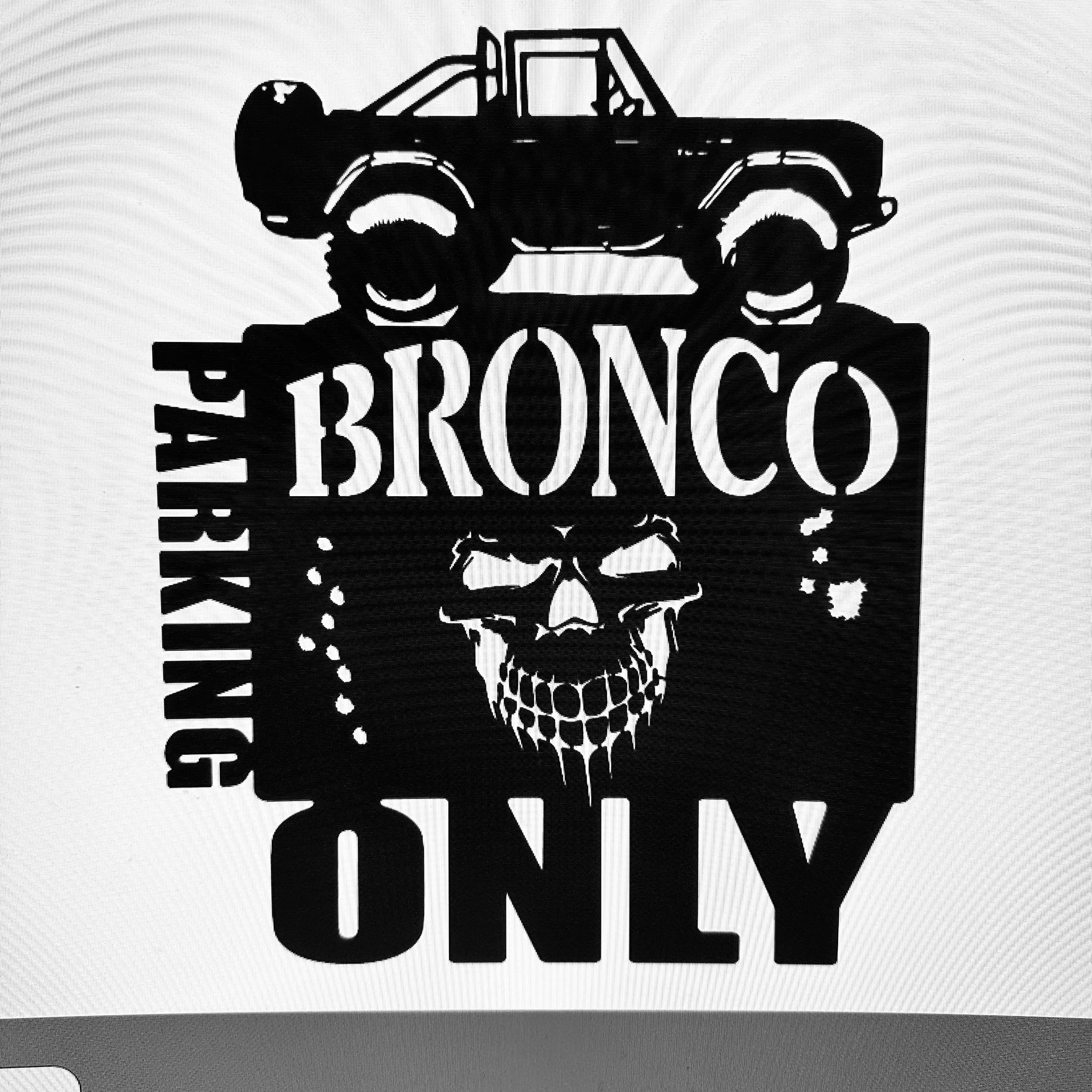 Black and white stencil-style illustration of a vintage car with a skull with a beard and pineapple below it. The word 'TRONCO' appears at the bottom.