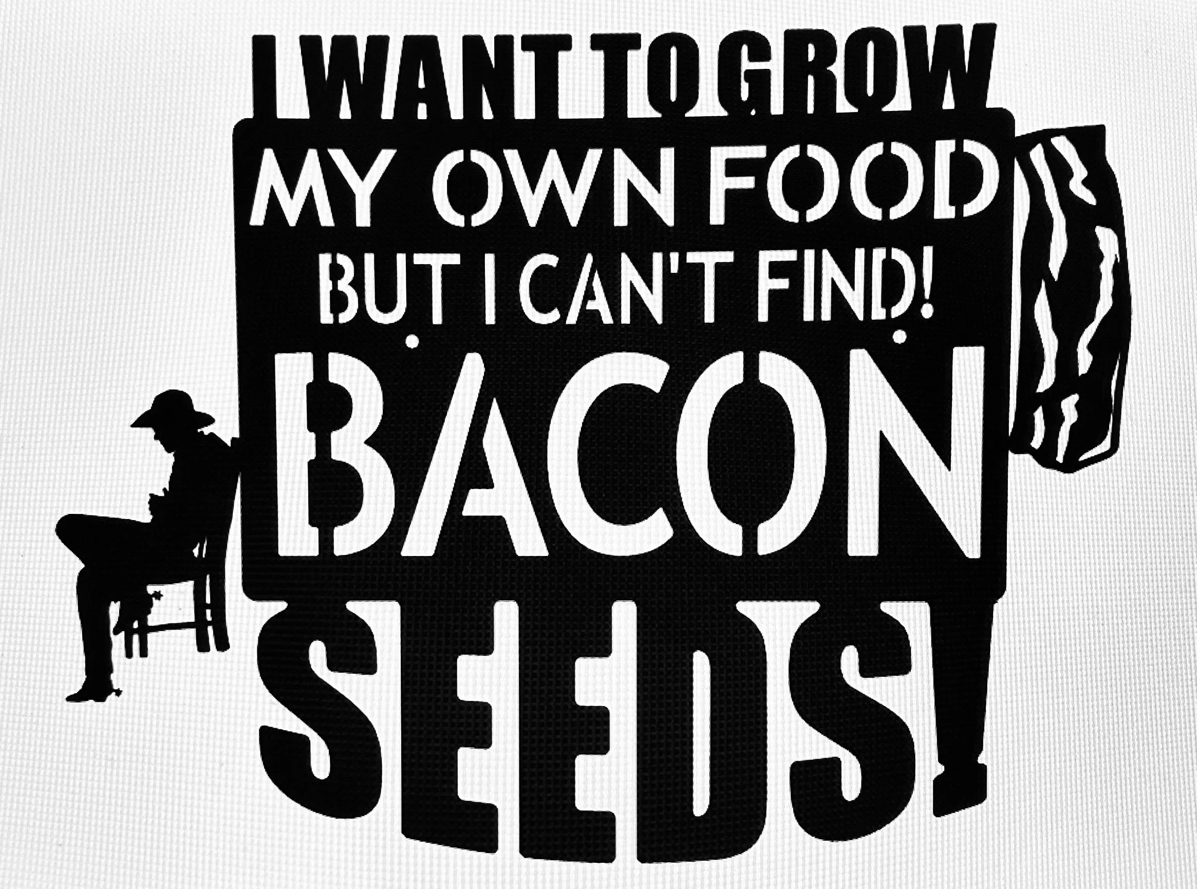 A silhouette of a woman sitting on a chair with one leg crossed over the other, beside a large, bold quote in all capital letters that reads 'I WANT TO GROW MY OWN FOODS BUT I CAN'T FIND TIME BECAUSE I AM BUSY'.