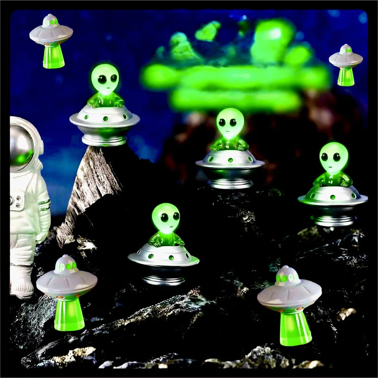 Mini Alien Dude Space Ships and Beam Me Up Space Ships