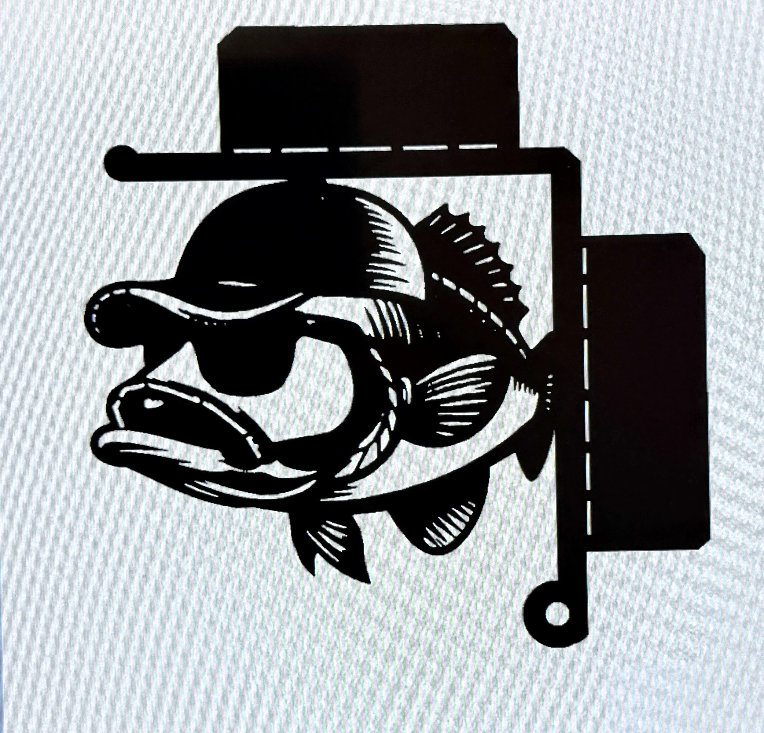 Silhouette of a hand-crank meat grinder with a small attachment on the side.