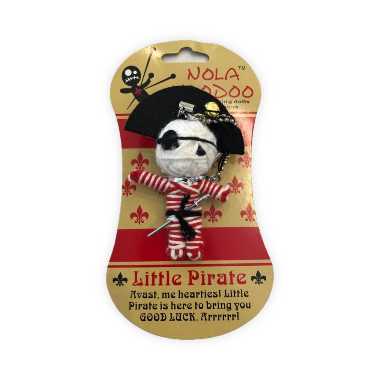 NOLA Little Pirate VooDoo String Doll Lucky KeyChain