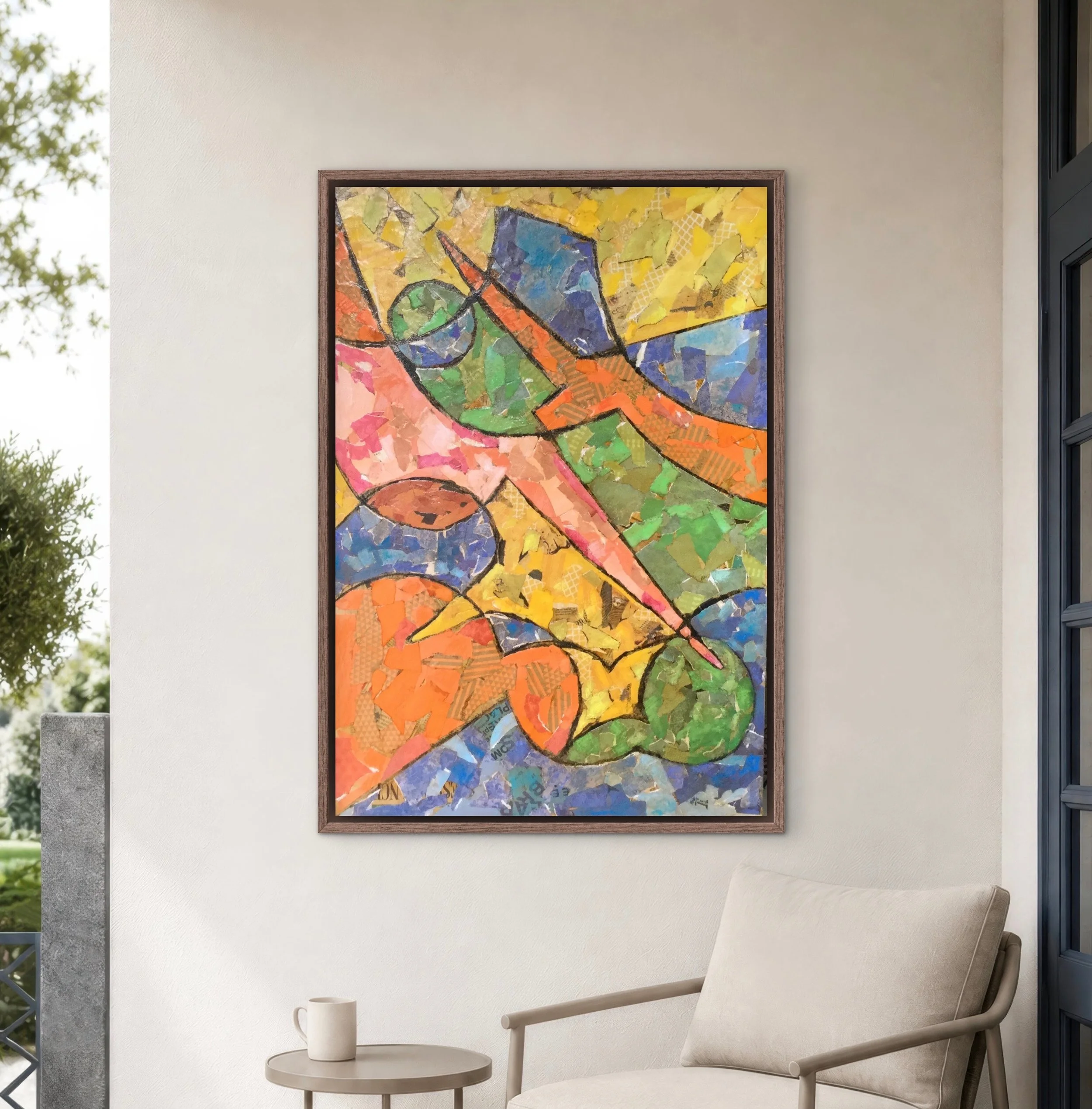 'Reflections in a Lake: Autumn', 24"x36", paper and pastel on canvas