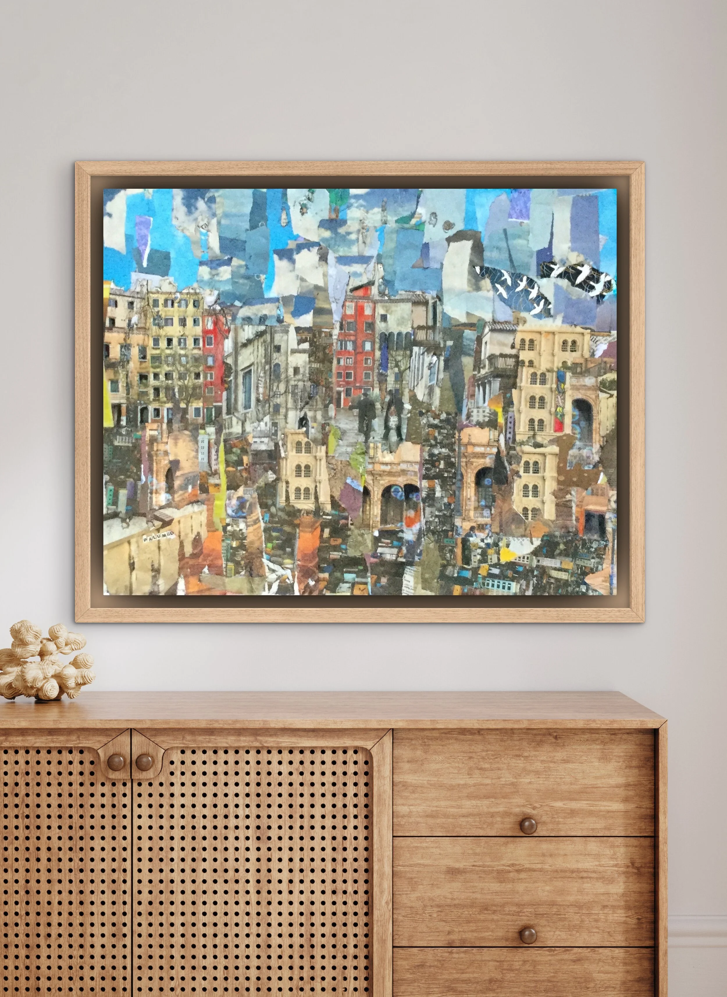 'Europa', 16"x20", torn paper on canvas