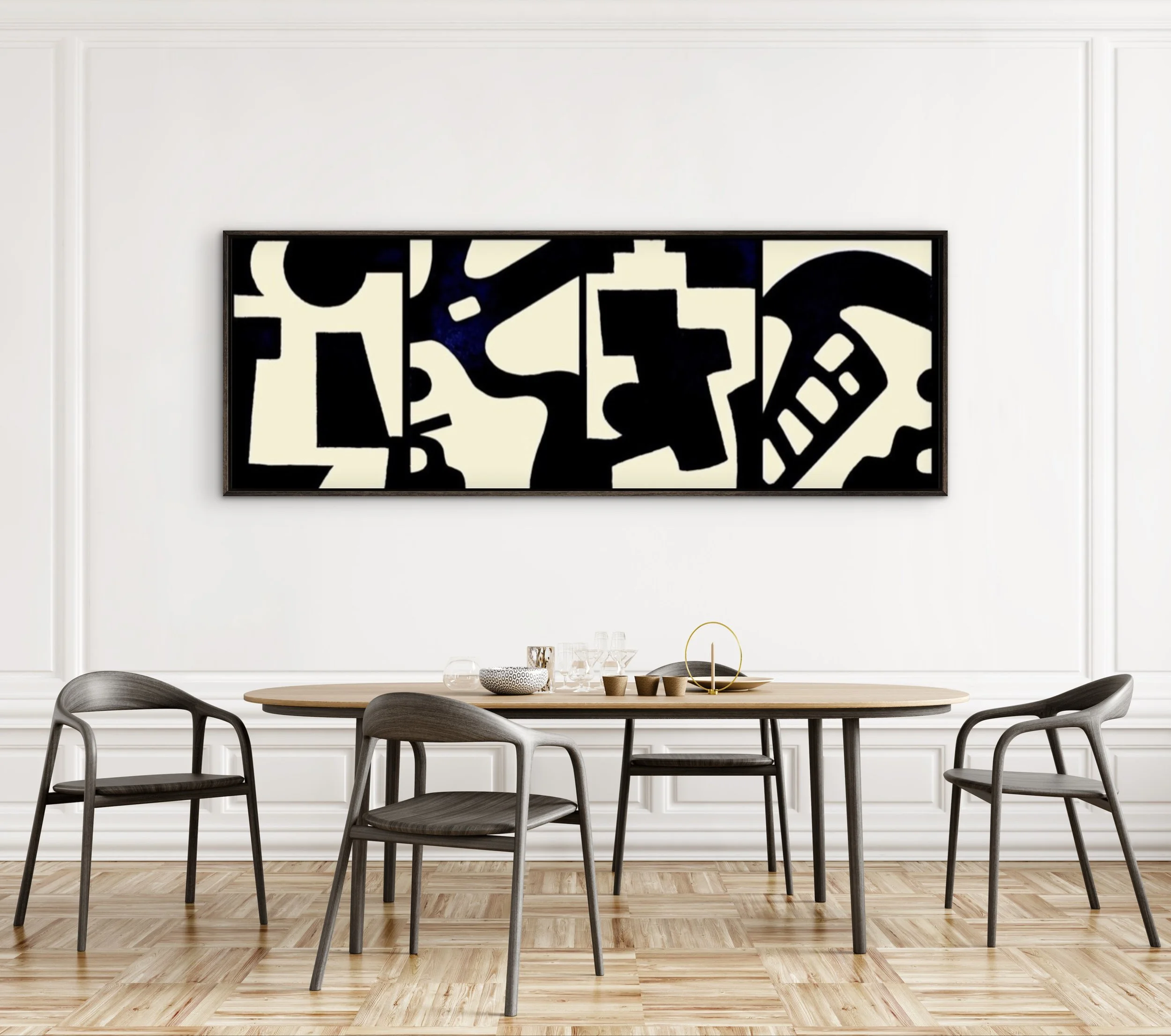 Alternating Currents, 30"x80"  (Kirkwood/Palumbo) Venetian Plaster on Board