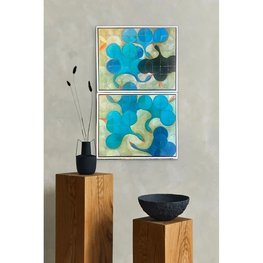 'Flock', 32"x20", oil on canvas (2 panels)