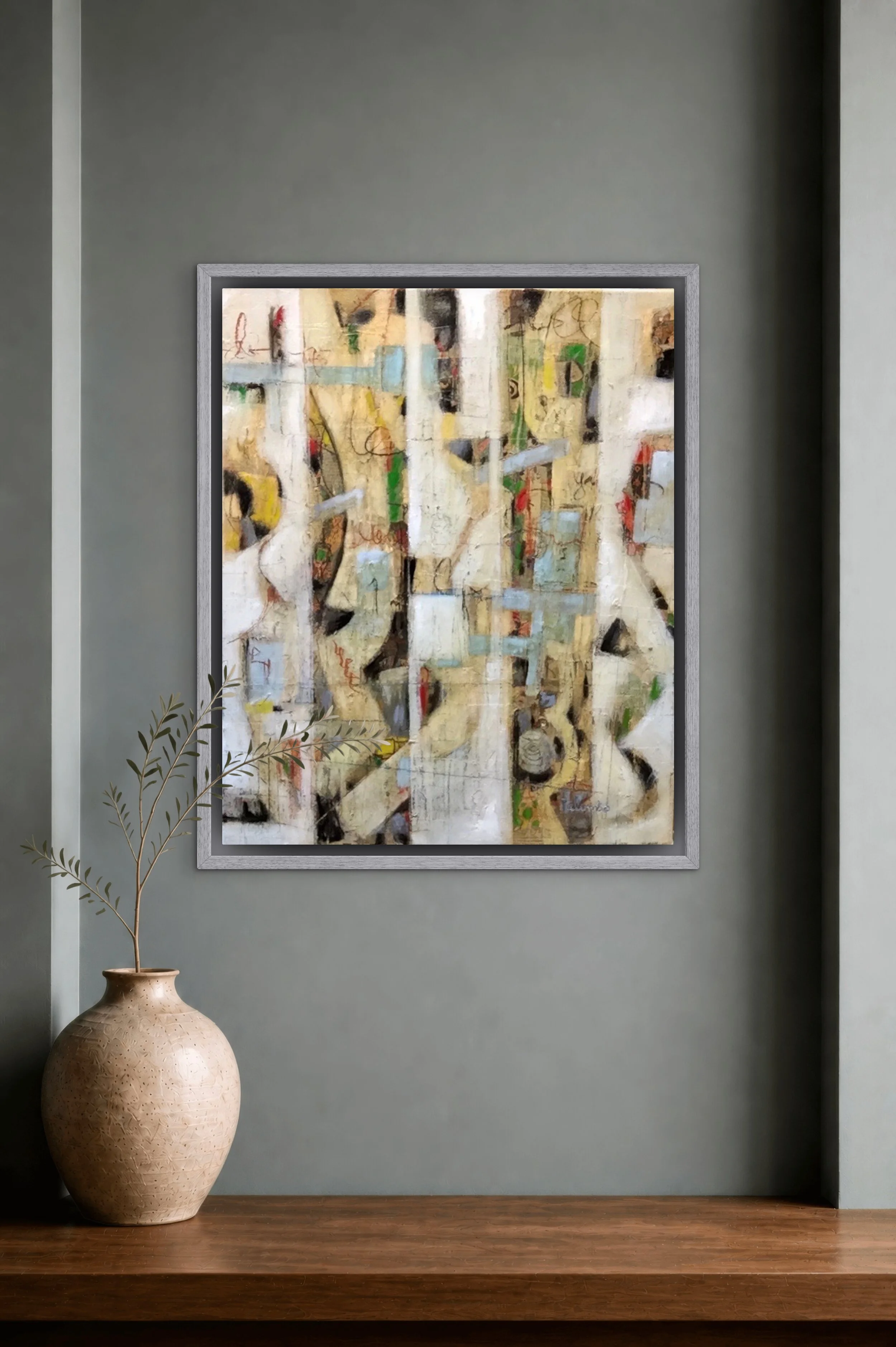 'Habitat', 20"x24", torn paper, oil and cold wax on canvas