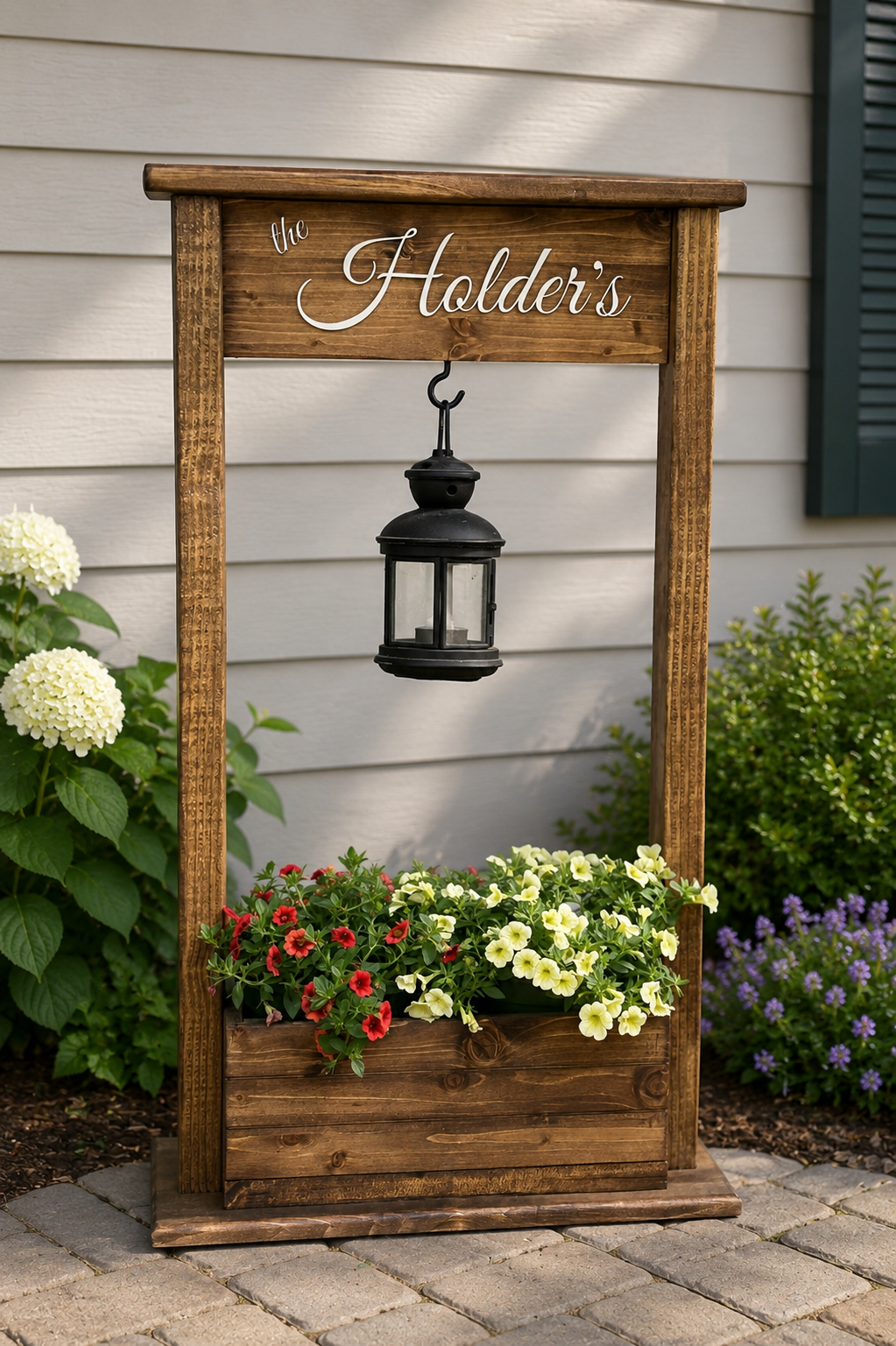 Hanging Plant/lantern Stand with bottom basket