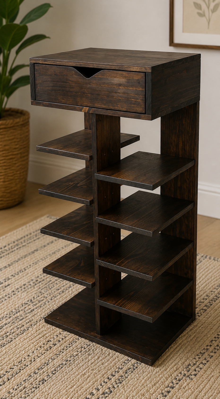 Custom Shoe Rack with drawer