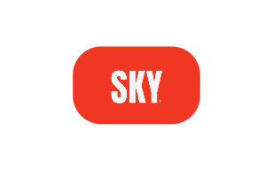 The YouTube logo with a red play button and the word 'SKY' inside it.