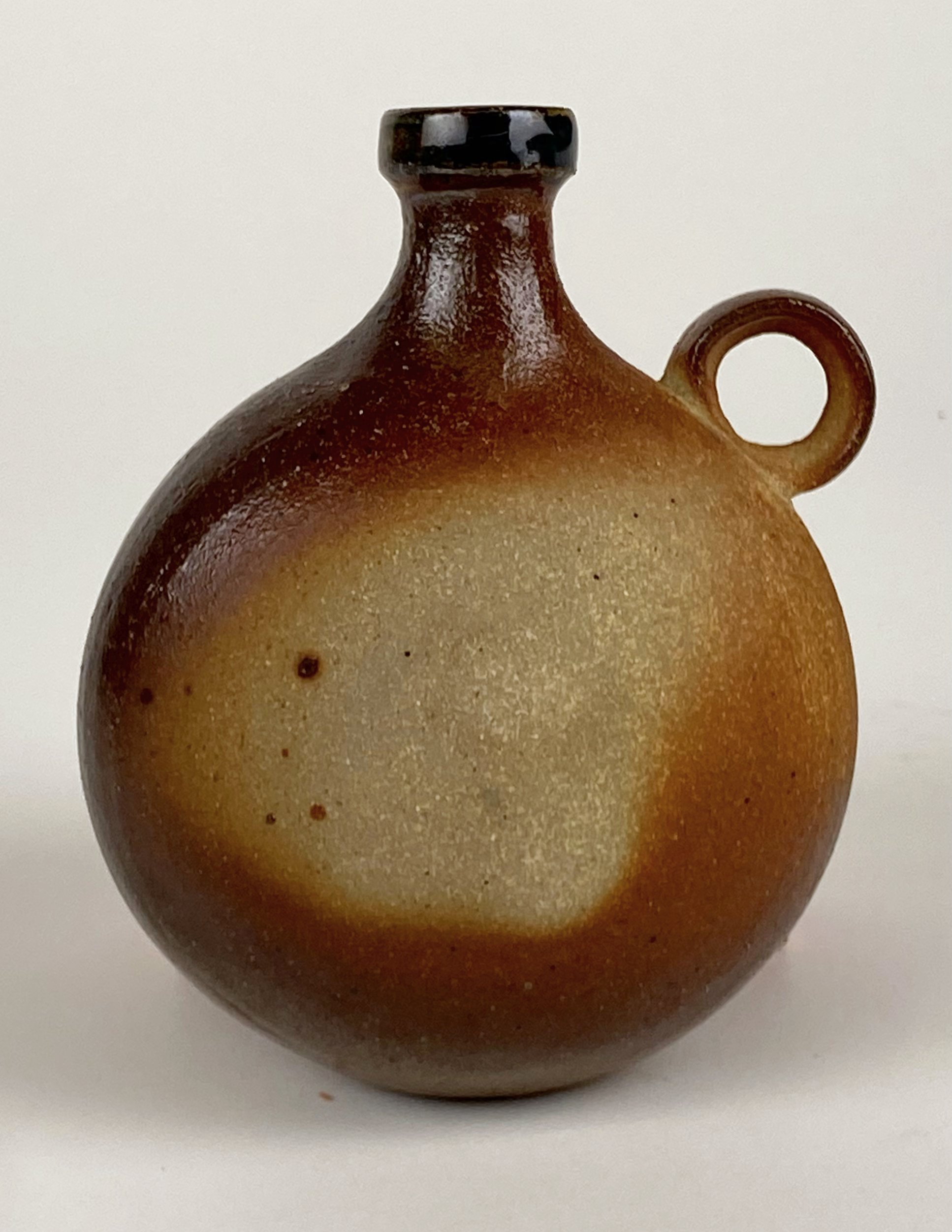 Flask #3 (back), 6" in height, CA2 clay, △10 woodfire, slip, 2026