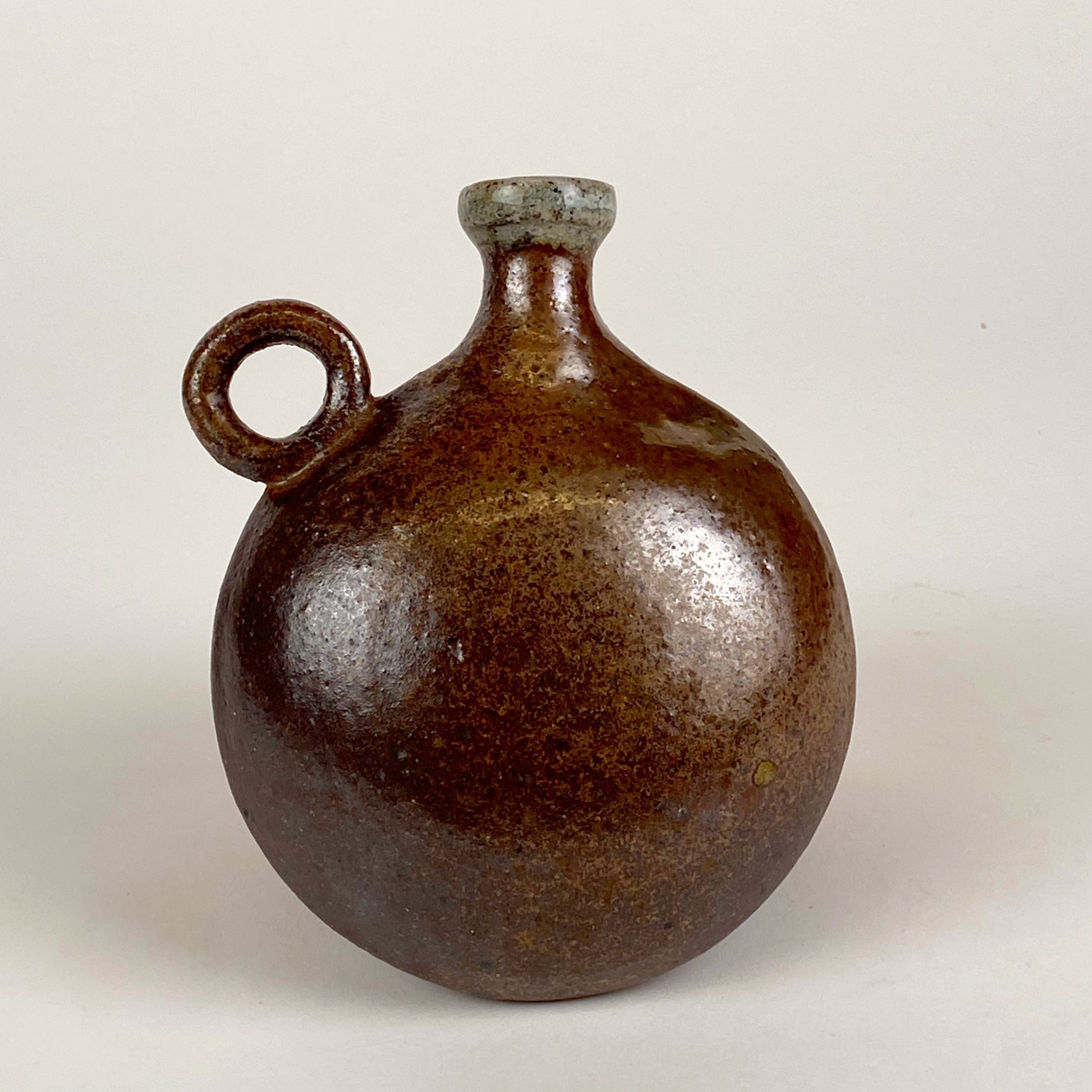 Flask #2, 6" in height, CA2 clay, △10 woodfire, slip, 2026