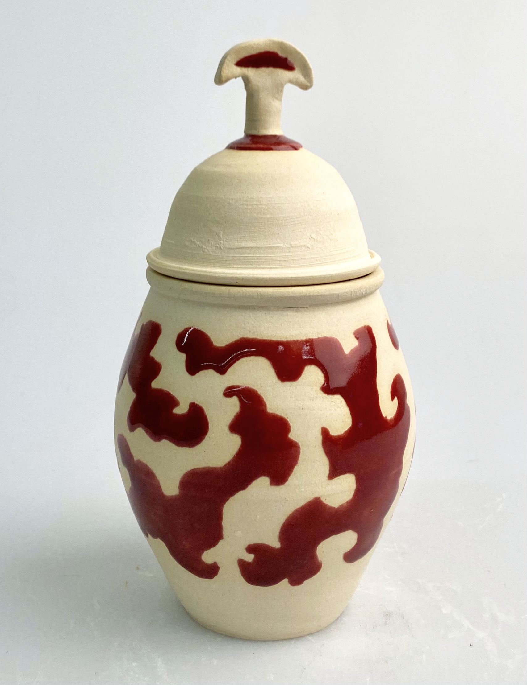 7½" in height, B-mix clay, △5, cranberry, 2024